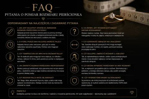 Jak zmierzyć rozmiar pierścionka? Poradnik FAQ wyjaśnia, jak dobrać idealny rozmiar, by cieszyć się komfortem noszenia.