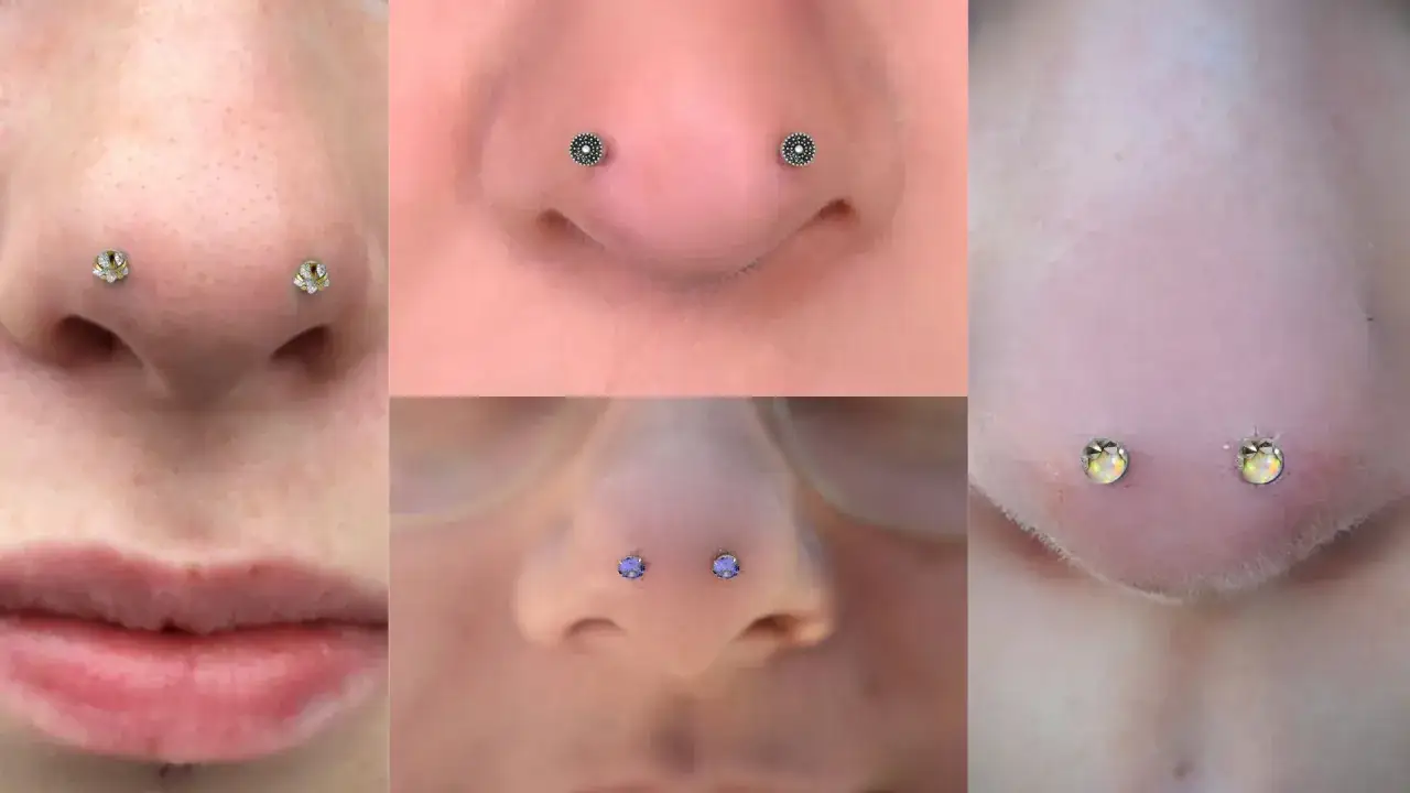 Kolekcja kolczyków do nosa: od subtelnych kamieni po ozdobne wzory. Każdy mantis piercing dodaje charakteru.